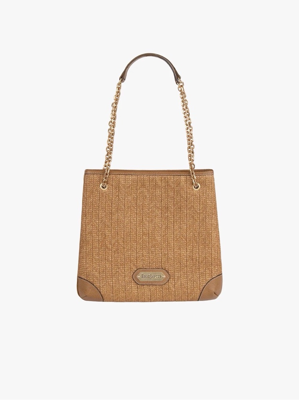 **NEW** Eric Javits Antibes Butterscotch Woven Shoulder Tote NWT